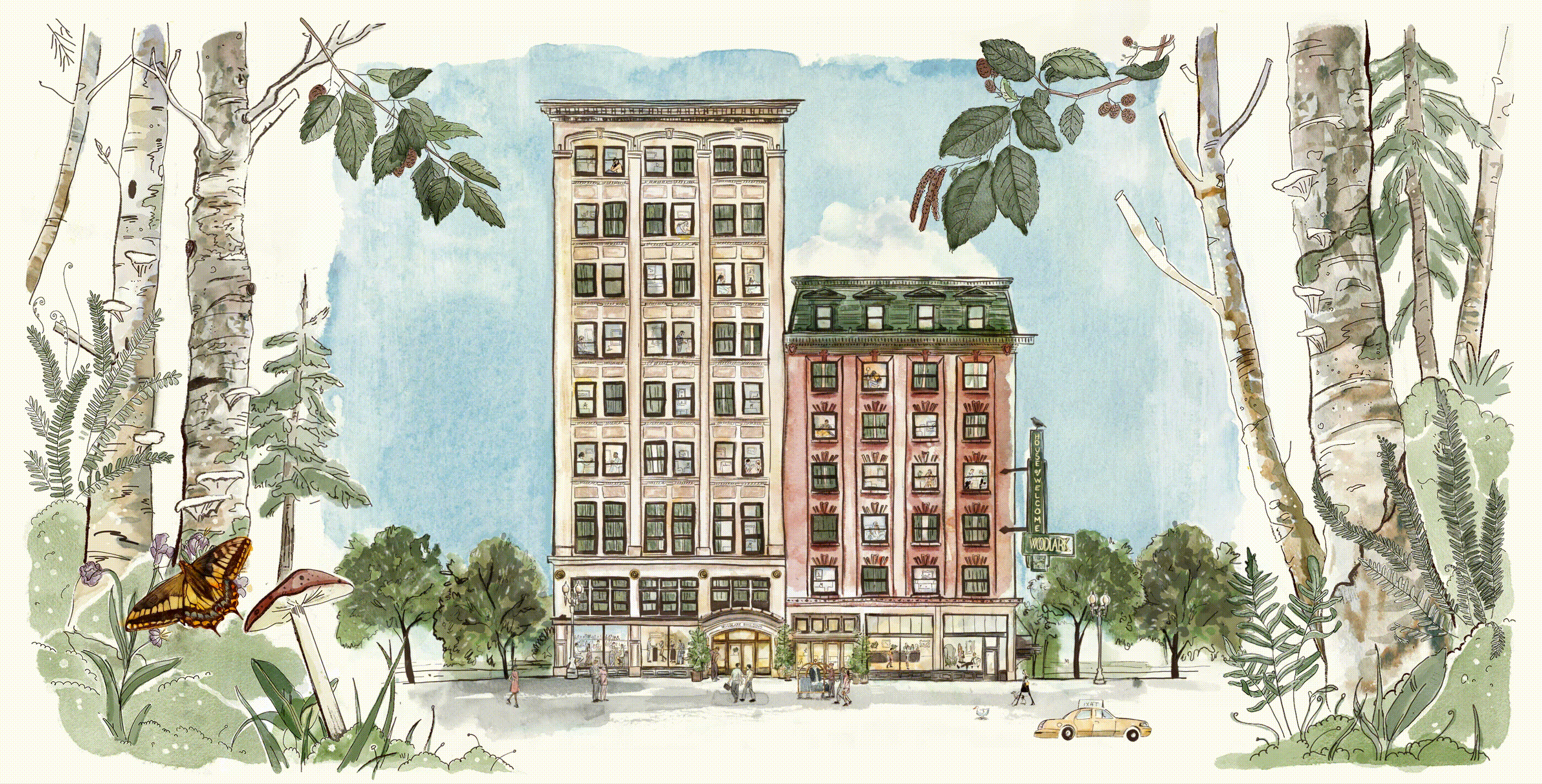 Illustration of the Woodlark Hotel Portland, a Tribute Portfolio